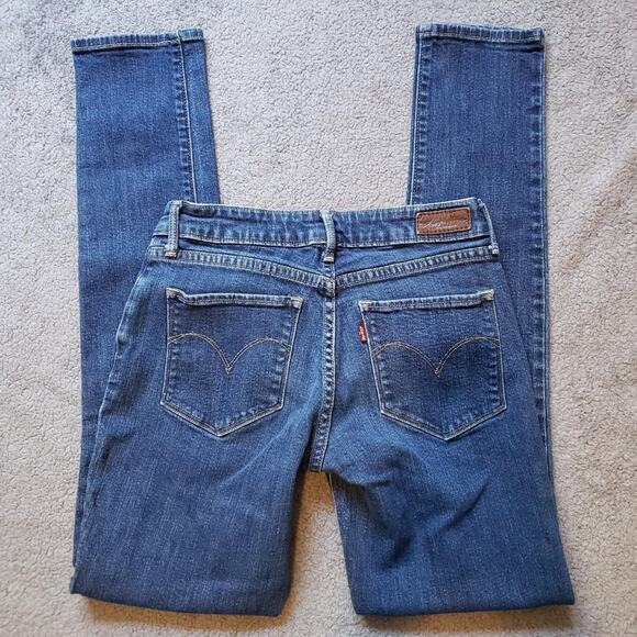 Women's Size 27 Levi's Skinny Low-Rise Bold Curve Blue Jeans - Picture 2 of 7